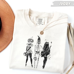 Spooky Girl Squad Skeleton Ghost Tee: Vintage Halloween Design, Comfort Colors Shirt | Unisex Cotton, Relaxed Fit | Multiple Sizes image 4