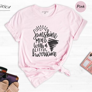 Sassy Girl Shirt Graphic Tee: Sunshine Hurricane Theme, Cotton Blend Casual Wear (Unisex S-XXL, Relaxed Fit) zdjęcie 3