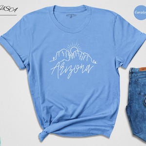 Desert Shirt Vintage Arizona Tee: Cactus Scene Graphic - Cotton Blend, Unisex, Relaxed Fit, Pre-Shrunk Material image 2