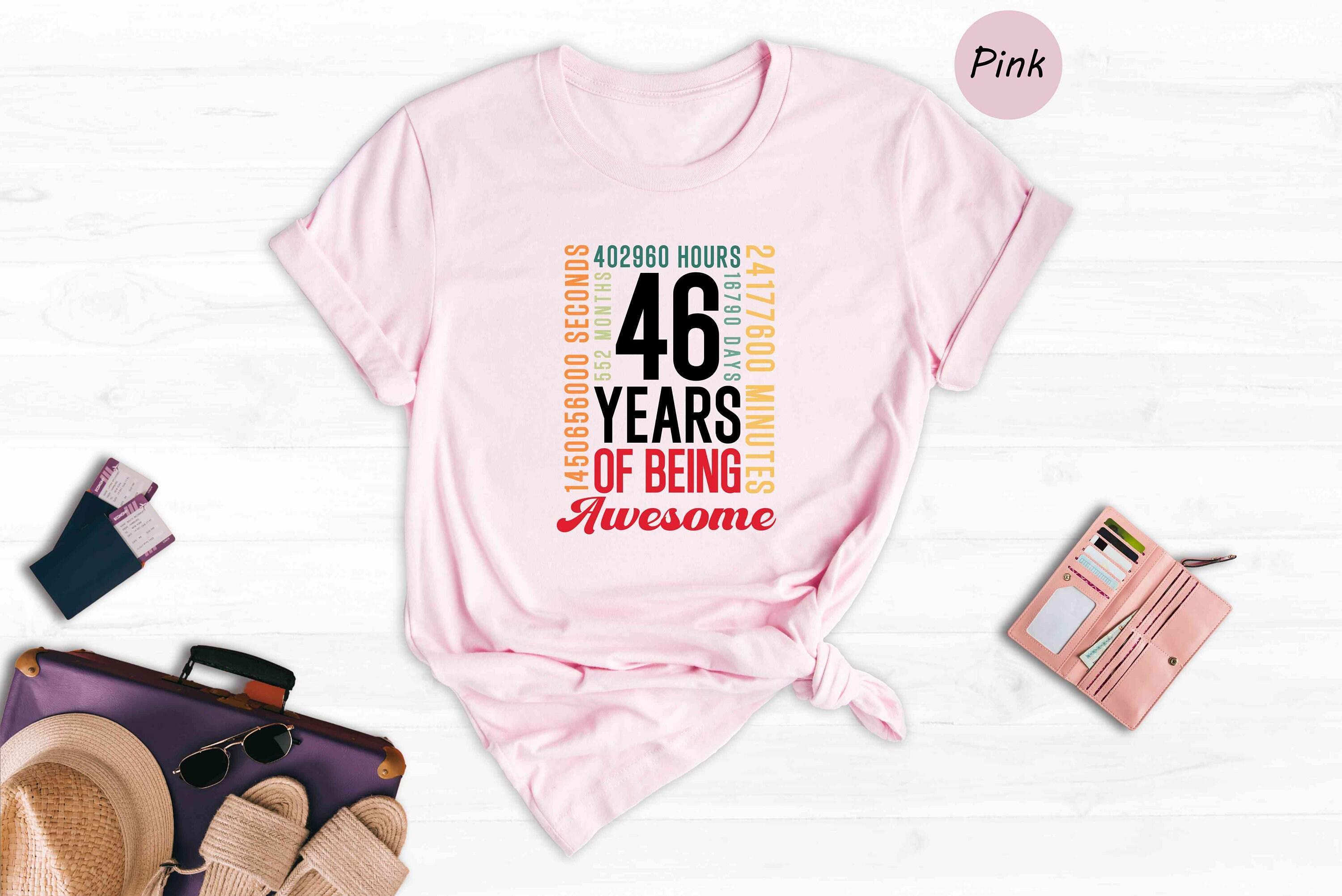 46th Birthday Shirt Retro Vintage Tee, 46 Years Celebration