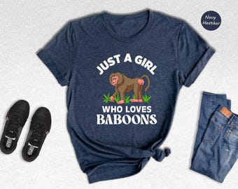 Baboon Shirt Animal Lover Tee: Hamadryas Baboon Graphic, African Safari Style | Cotton Blend, Unisex Fit | XS-XXL