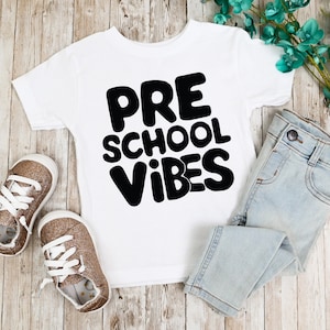 Pre School Vibes Shirt, Back to School Shirt, Preschool Vibes Kids Shirt, First Day of School Retro Toddler Shirt