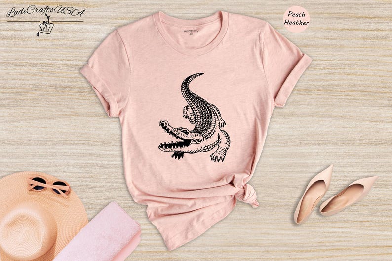 Crocodile Shirt: Funny Alligator Graphic Tee - Animal Lover Gift, Cotton Blend, Relaxed Fit Unisex T-Shirt image 6