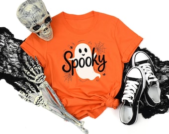 Cute Ghost Spooky Shirt, Retro Halloween Tee, Funny Ghost Graphic T-Shirt, Halloween Gift