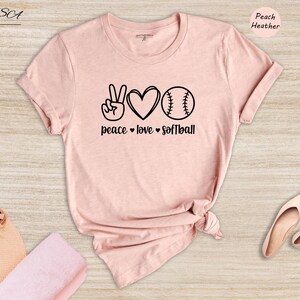 Peace Shirt Softball T-shirt: Cute Mom Design - 100% Cotton, Pre-shrunk Fabric, Casual Sportswear image 4