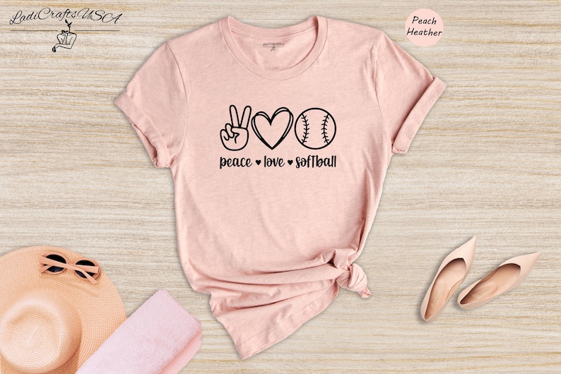 Peace Shirt Softball T-shirt: Cute Mom Design - 100% Cotton, Pre-shrunk Fabric, Casual Sportswear image 4