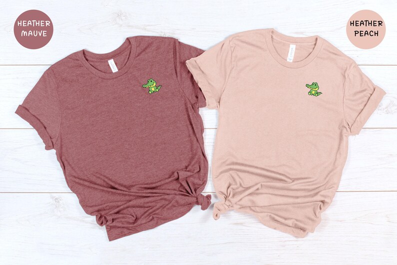 Pocket Crocodile Tee: Happy Sitting Crocodile - Cotton Blend, Unisex Casual Shirt, Relaxed Fit for Men and Women image 8