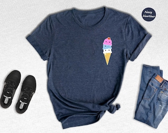 Ice Cream Shirt, Kawaii Ice Cream T-Shirt, Ice Cream Lovers T-Shirt, Ice Cream Tees, Ice Cream Lover, Summer Shirt, Cute Ice Cream Shirt