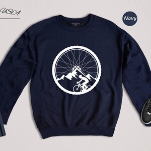 Mountain Bike Wheel Shirt, Cycling Mountain Landscape Tee, Bike Wheel Graphic T-Shirt, Gift for Cyclist image 8