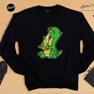 Dino Lover Gift Tee: Dinosaur Eating Pizza Design, Funny Dino Pizza Shirt | Cotton Blend, Unisex Sizes XS-XXL image 8