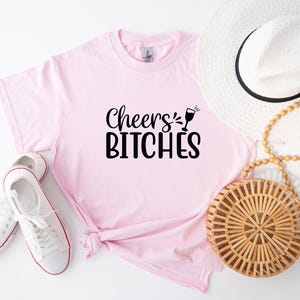 Bachelorette Shirts Fun Bridal Party Tee: Cheers Bitches Design, Cotton Blend, Relaxed Fit | Unisex Sizes