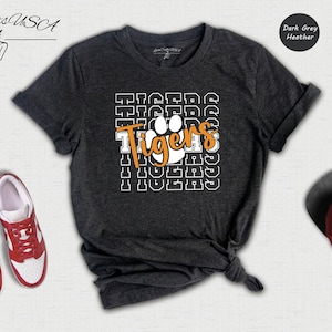 Tigers Mascot Shirt - School Spirit Tee, Unisex Cotton Blend, Relaxed Fit - Team Fan Apparel, Game Day Wear