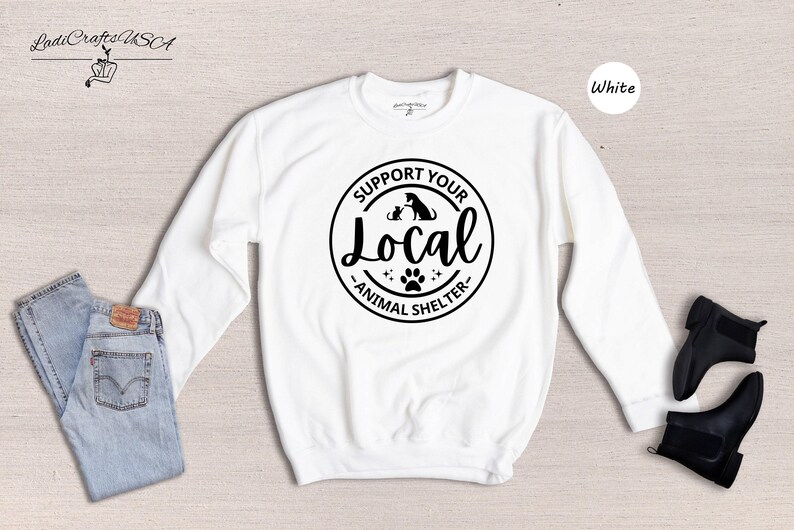 Support Your Local Animal Shelter Shirt, Rescue Dog & Cat Tee, Pet Adoption Gift for Animal Lovers image 8