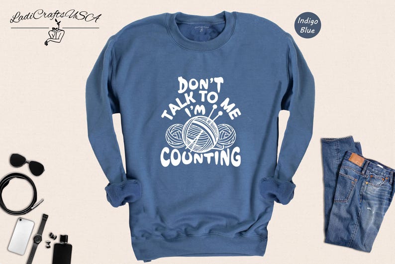 Crochet Lover Shirt Funny Knitting Tee: Humorous Quote Design, Cotton Blend (Unisex Sizes XS-3XL, Relaxed Fit) image 8