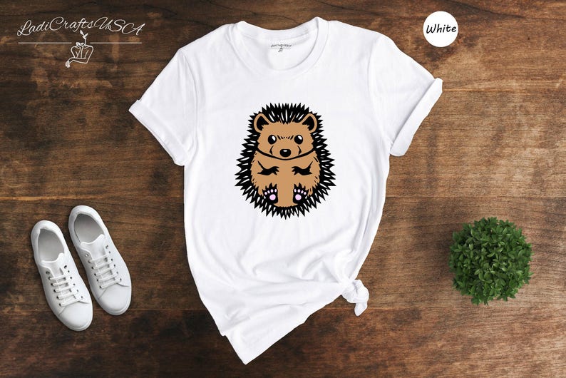 Hedgehog Shirt Cute Drawing Tee: Whimsical Animal Lover Design, Soft Cotton (Unisex Sizes S-XXL, Multiple Colors) image 4