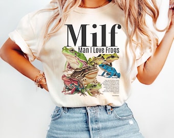 Man I Love Frogs Meme T-Shirt, Funny Frog Vintage Graphic Tee, Unisex Gag Gift