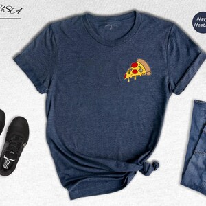 Funny Pizza Slice Shirt - Food Lover T-Shirt Pocket Print - Cotton Blend, Unisex Fit, Casual Style image 6