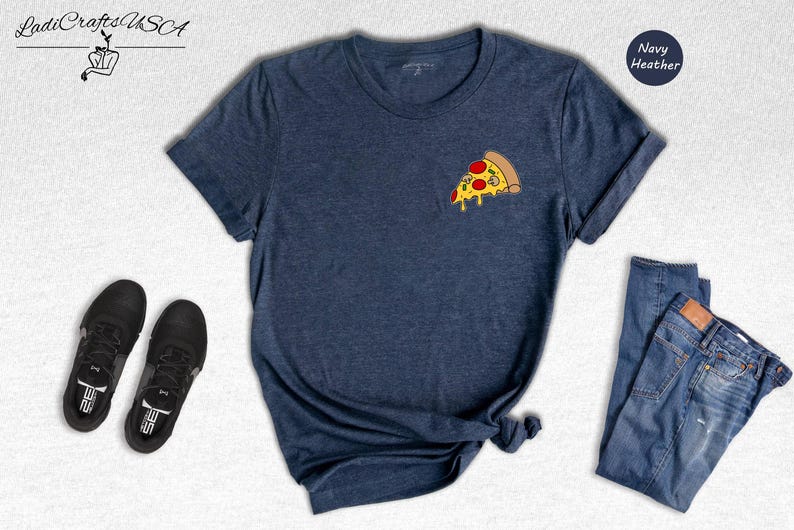 Funny Pizza Slice Shirt - Food Lover T-Shirt Pocket Print - Cotton Blend, Unisex Fit, Casual Style image 6