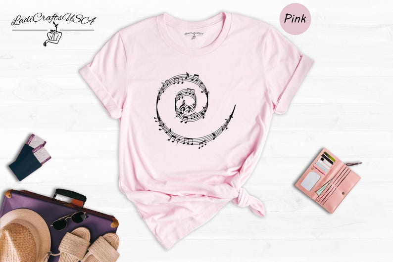 Music Teacher Shirt Casual T-Shirt: Funny Music Notes Design, Cotton Blend (Unisex Sizes S-3XL, Comfortable Fit) immagine 4