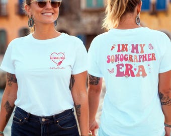 Sonographer T-Shirt Custom Medical Tee: Sonographer Era Design, Cute Radiology Gift | Cotton Blend, Comfortable Fit | XS-XXL