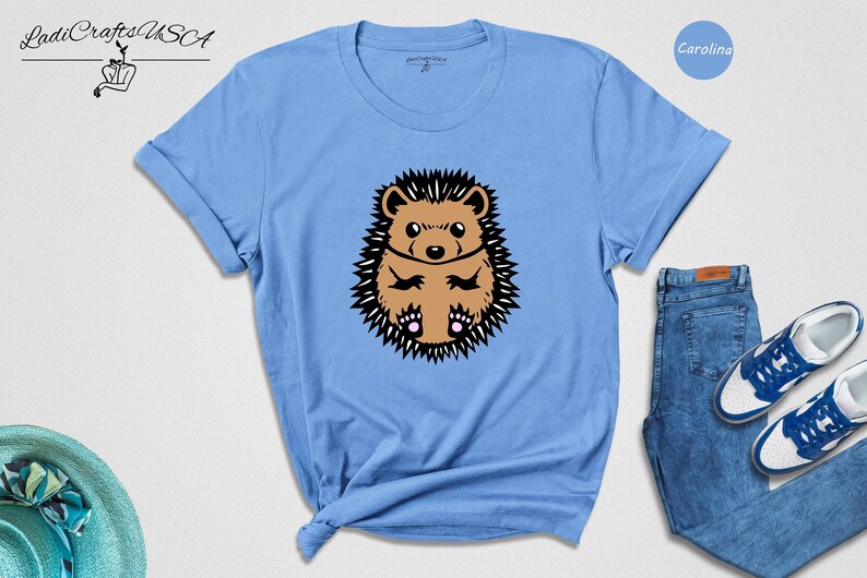 Hedgehog Shirt Cute Drawing Tee: Whimsical Animal Lover Design, Soft Cotton (Unisex Sizes S-XXL, Multiple Colors) image 6
