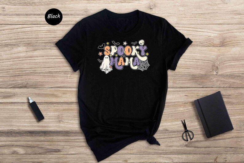 Spooky Mama Shirt: Retro Halloween Mom Tee - Funny Gift, Cotton Blend, Casual Fall Wear image 7