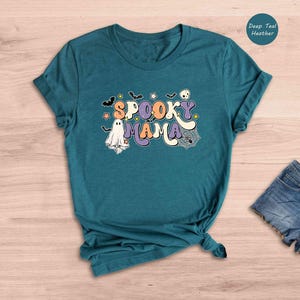 Spooky Mama Shirt: Retro Halloween Mom Tee - Funny Gift, Cotton Blend, Casual Fall Wear image 5