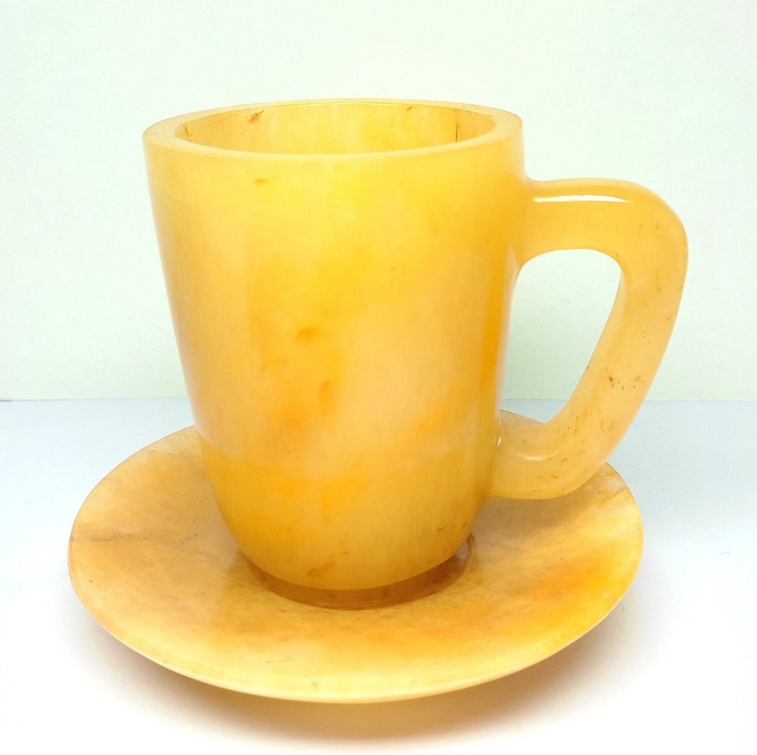 Yellow Crystal Quartz Cup Set Quartz Crystal Cup Tassee Etsy