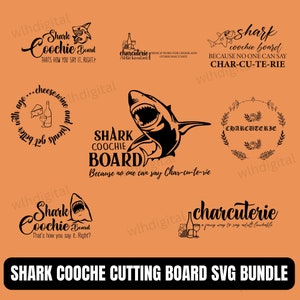 Shark Coochie Design Board Svg Bundle, Cheese Board Engrave Digital Files, Cheese Board Svg, Cutting Board Svg, Charcuterie Board SVG Bundle