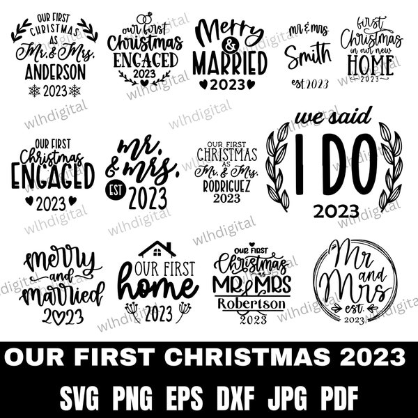 First Christmas as mr and mrs svg, Christmas in new home svg, Our First Christmas svg bundle, Christmas ornament svg, Couple Christmas svg