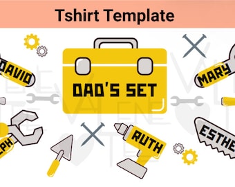 Benutzerdefinierte Dad's Tool Set T-Shirt Vorlage (PNG Digital Download)