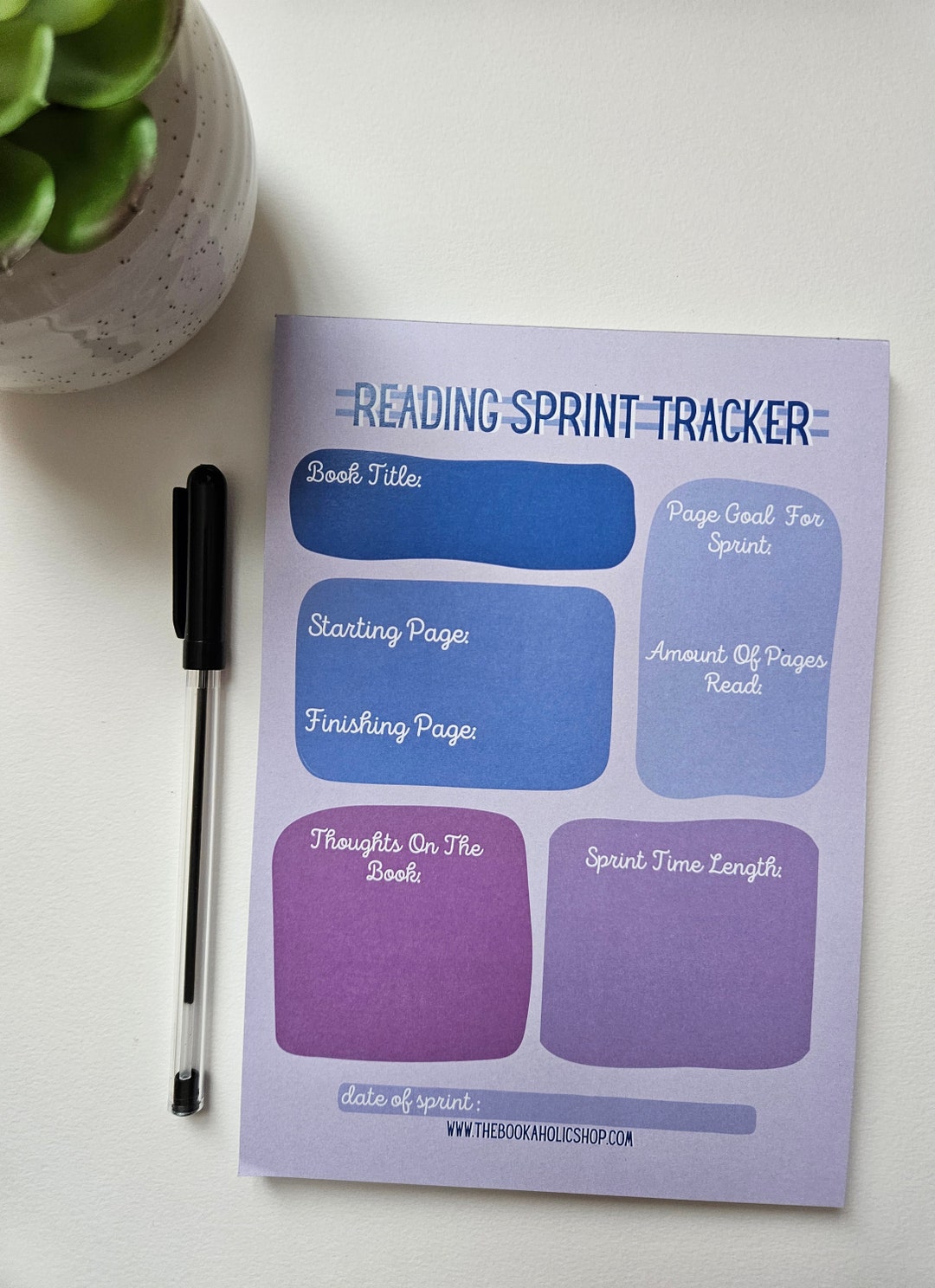 Reading Sprint Tracker A5 Notepad Track Your Reading Sprints - Etsy ...