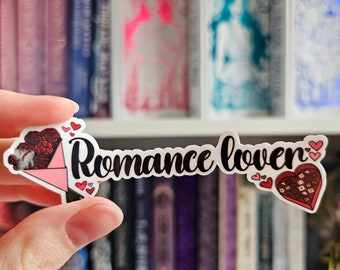 Romance Lover Vinyl Sticker | Bookish Vinyl Sticker | Cute Bookish Gift For Book Lovers And Romance Lover