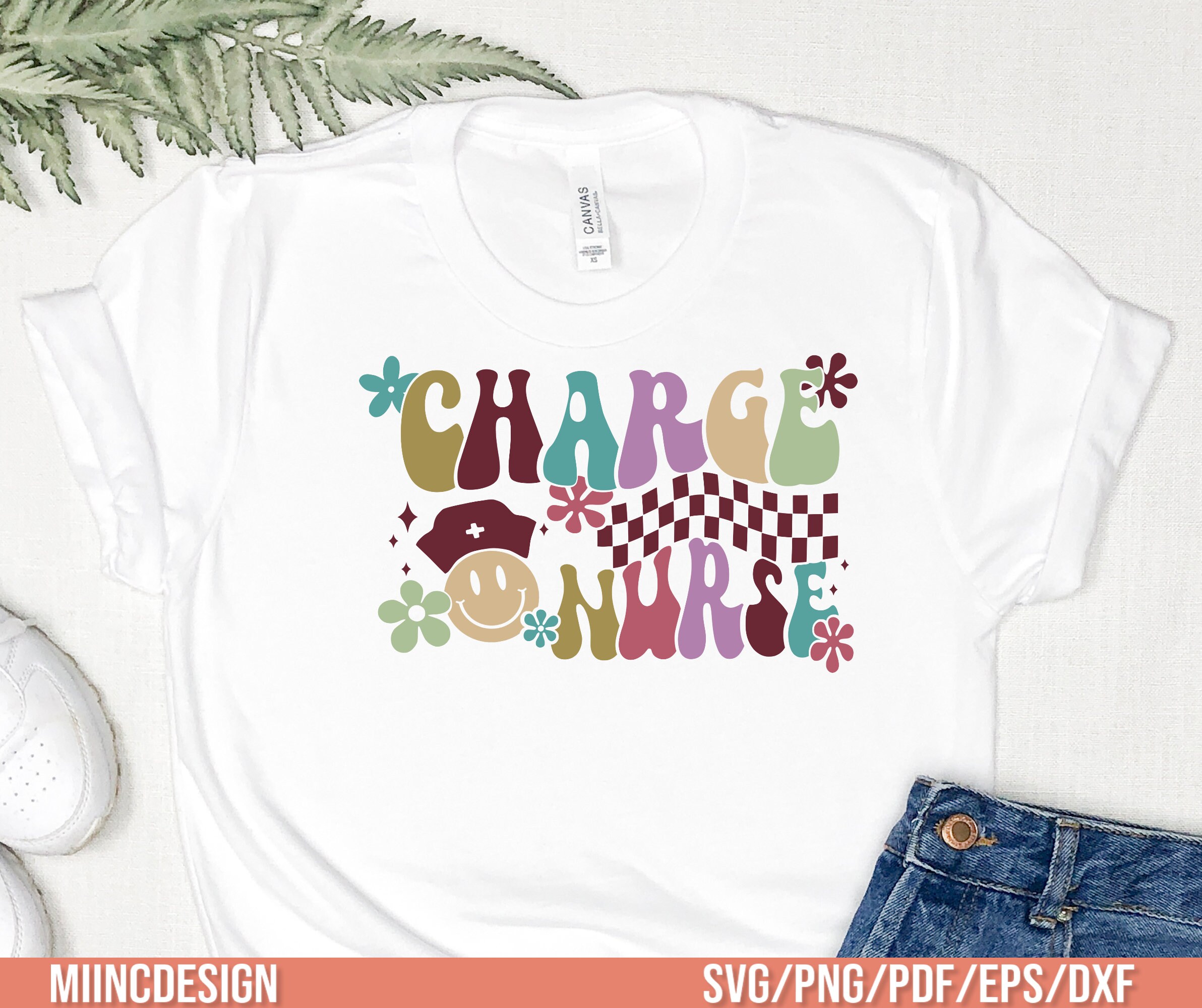 Groovy Charge Nurse Svg, Retro Charge Nurse Pdf, Charge Nurse Week T ...