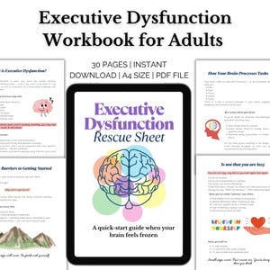 ADHD Executive Dysfunction Workbook: Neurodivergent Self-Help Planner (PDF Download)