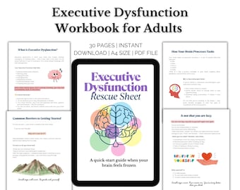 ADHD Executive Dysfunction Workbook: Neurodivergent Self-Help Planner (PDF Download)