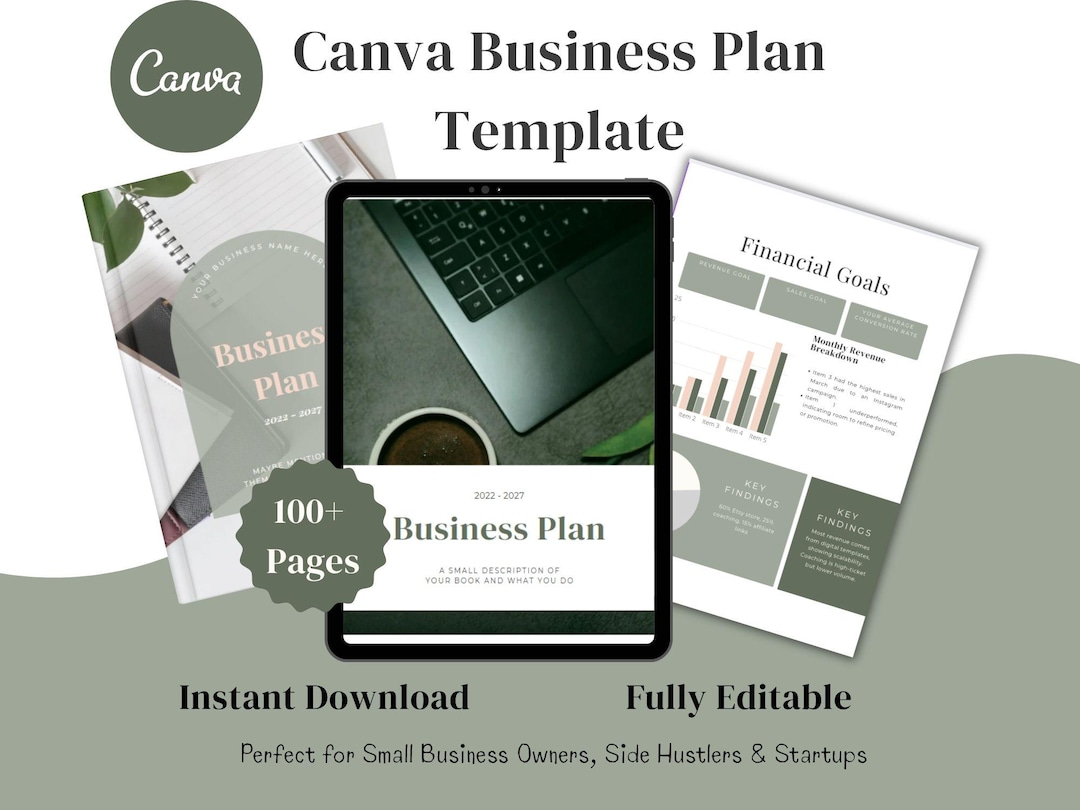 Canva Business Plan Template – Editable Workbook (digital Download) - Etsy