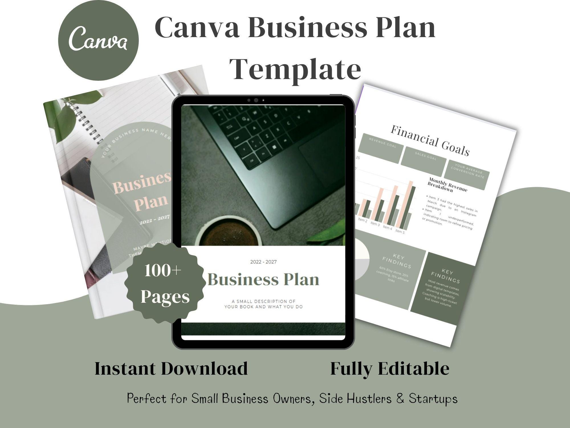 Canva Business Plan Template – Editable Workbook (digital Download) - Etsy