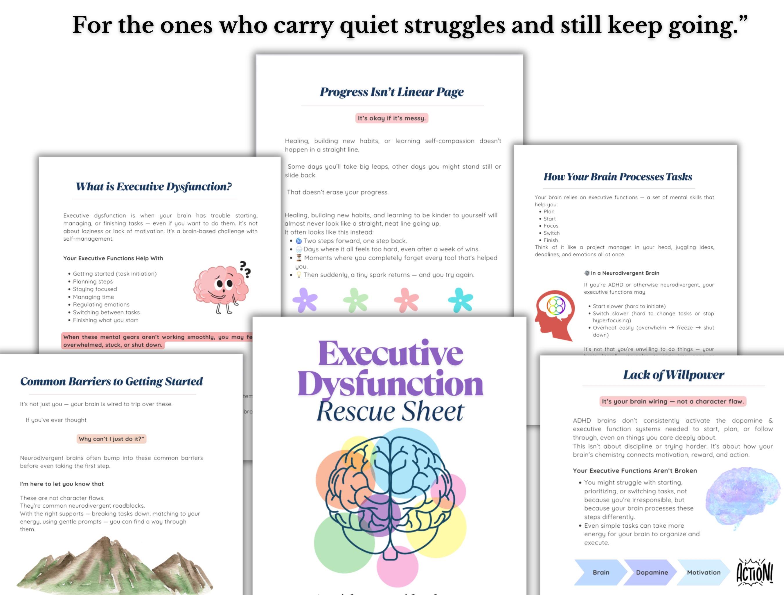 Editable ADHD Workbook Canva Template | Executive Dysfunction & Self ...