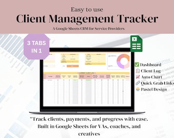 Client Management Tracker: Google Sheets CRM Template (Digital Download)
