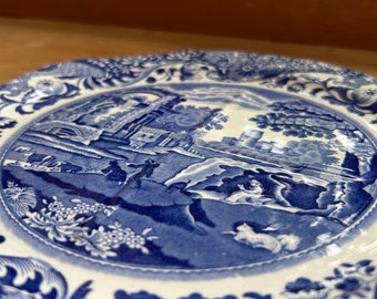 Vintage Copeland Spode Blue Italian Octagonal Sandwich Plate W25cm