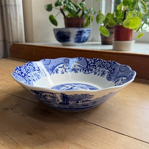Portmeirion Spode Blue Italian Daisy Bowl for Fruit and Serving W26cm, England aft2009