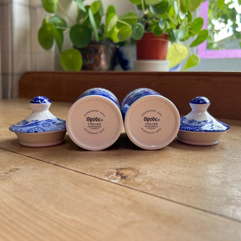 Spode, England 2007 Set of Six Spice and Herb Jars or Pots, Each Named