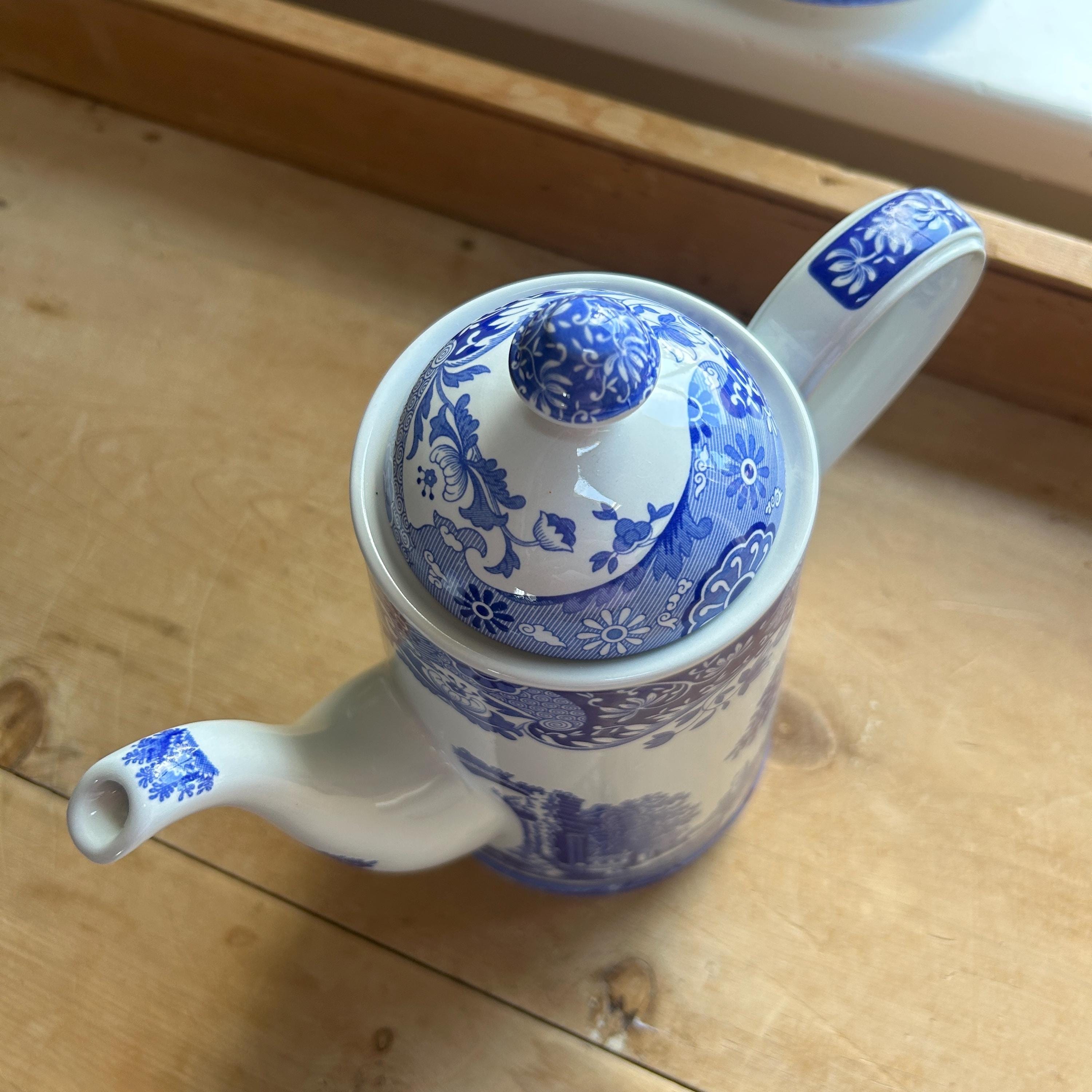 Vintage Spode Blue Italian Ascot Coffee Pot 1.4L 2.5pt, England