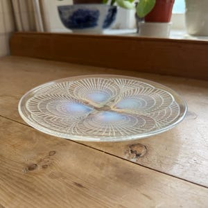 Antike René Lalique Art Deco Coquilles Opalisierende Glasplatte Modell 3012 Signiert, Frankreich c1924