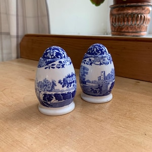 Saliera e pepiera vintage Spode Blue Italian H7,3 cm, Inghilterra 1976-1999
