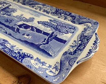 ヴィンテージ スポード ブルーイタリアン サンドイッチトレイ W34cm