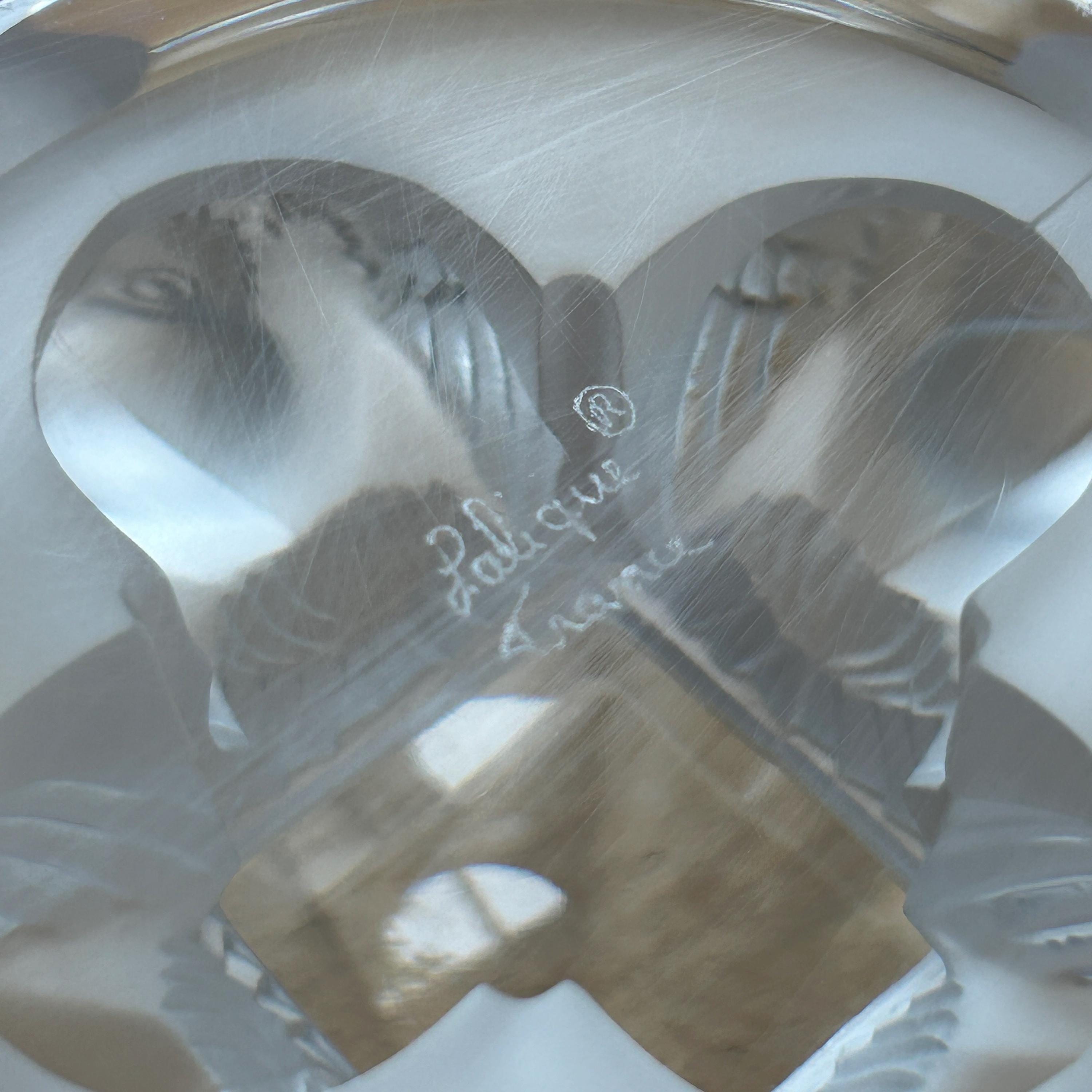 Vintage Lalique Nogent Compote Bowl by Marc With Four Sparrows