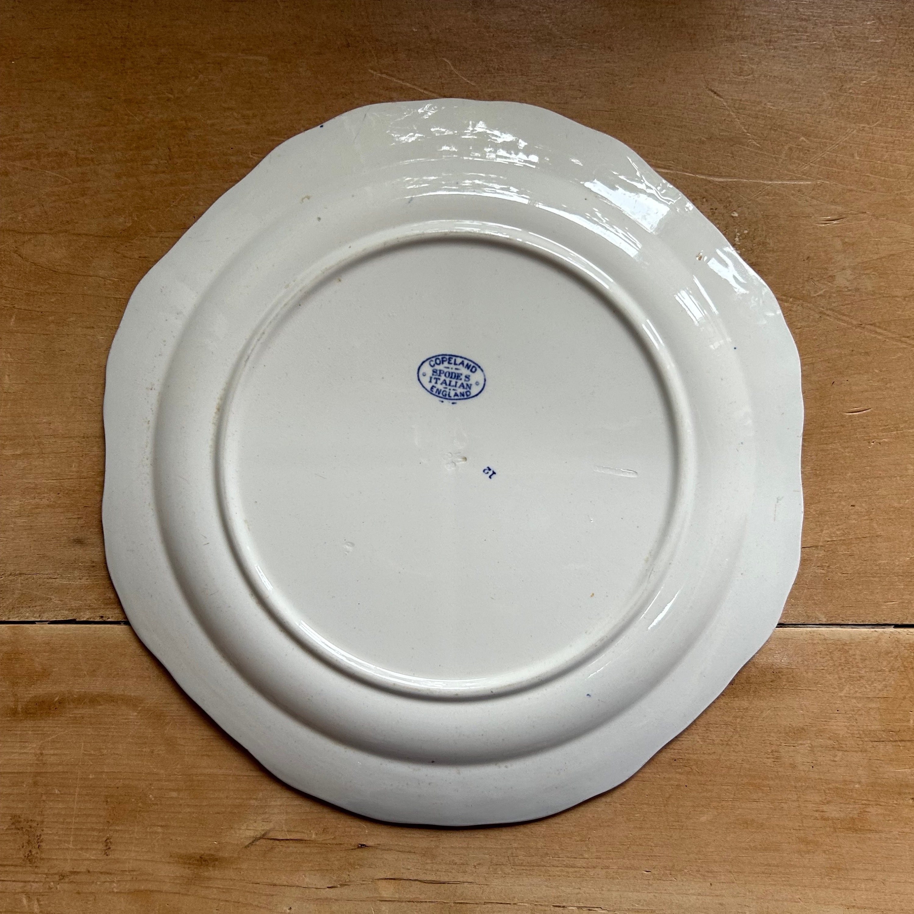 Vintage Copeland Spode Blue Italian Octagonal Sandwich Plate W25cm
