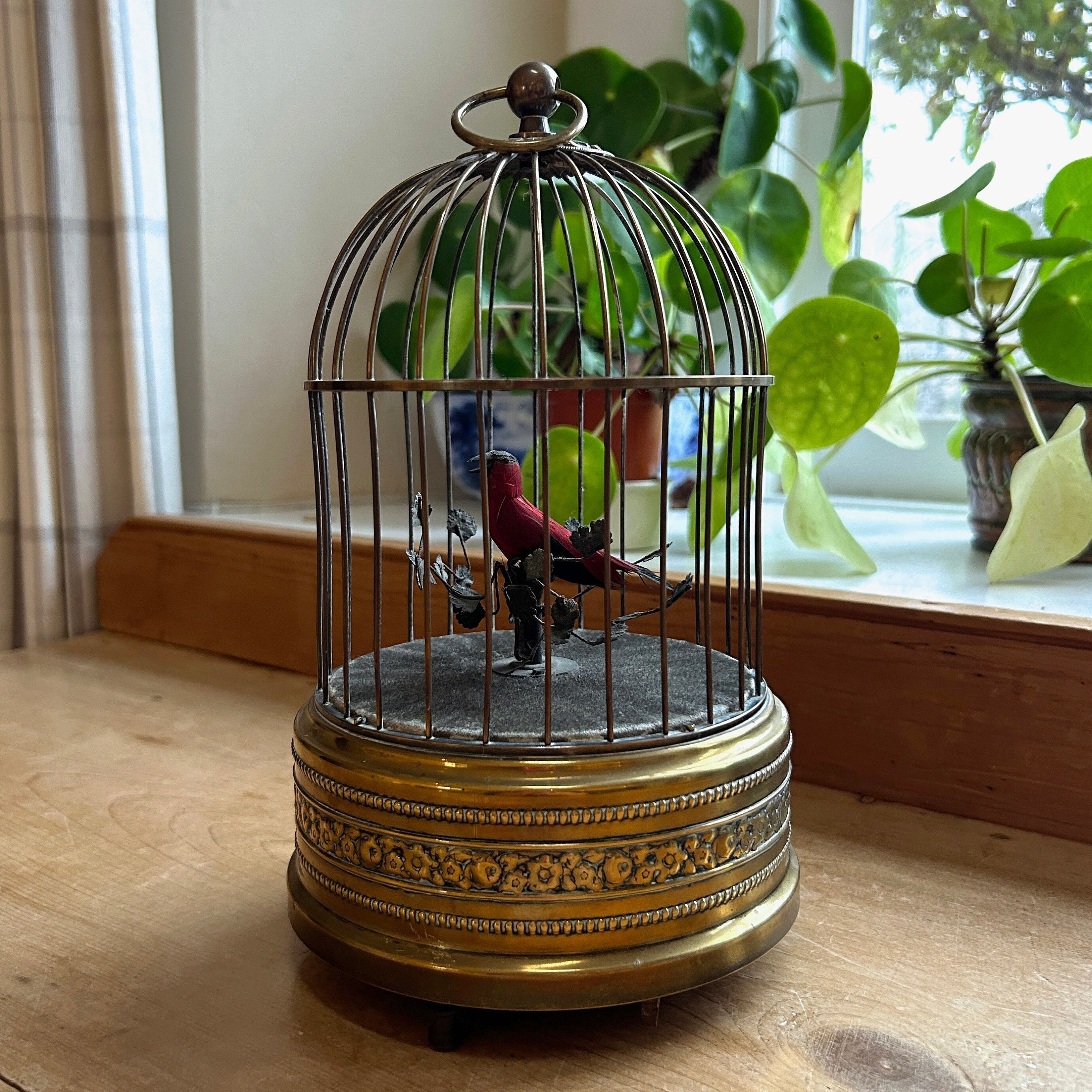 Vintage Cage, Brass Bird Cage, Decorative Hanging Cage, Veranda Décor,  Patio, Winter Garden, Brass Bird Cage, Vintage Brass Decor 
